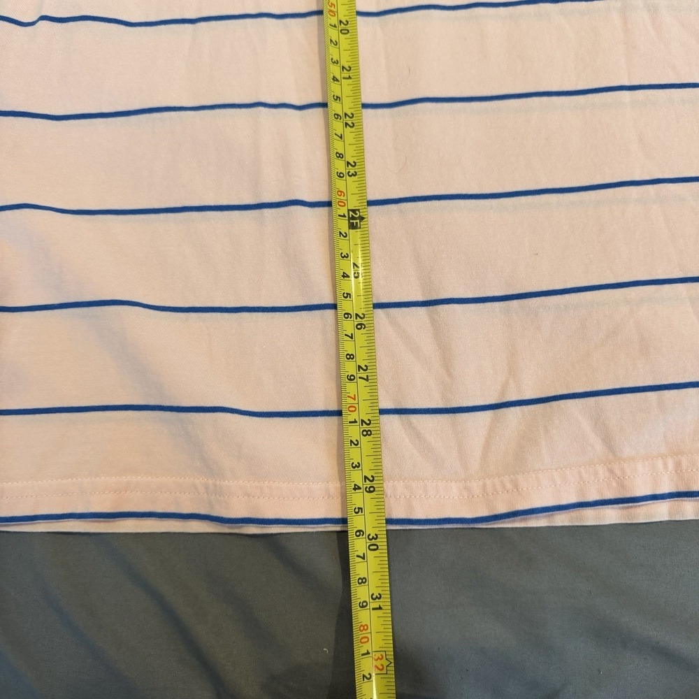 Criquet Polo Shirt Pima Soft Men's XL Pink Striped Lightweight Pocket 4 Button - Picture 4 of 5